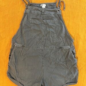 Billabong Wild Pursuit Romper Overall Mini Short Off Black Size Large